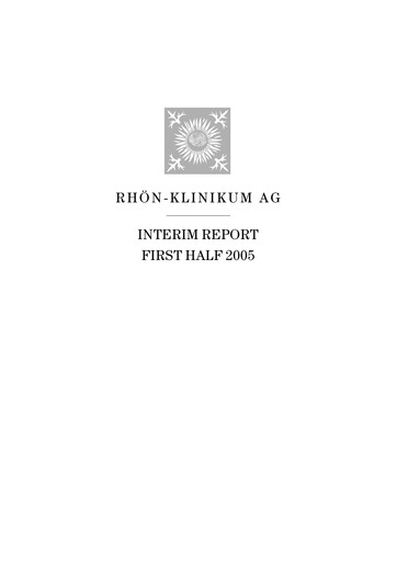 Miniature Rhön-Klinikum Rapport semestriel 2005-h1