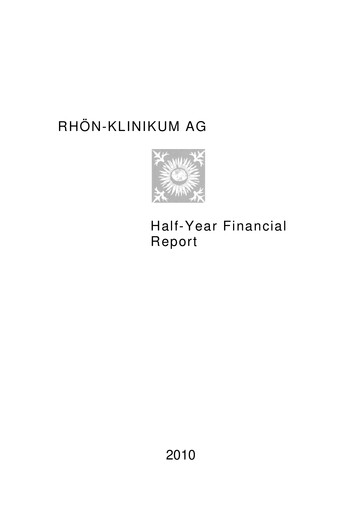 Miniature Rhön-Klinikum Rapport semestriel 2010-h1