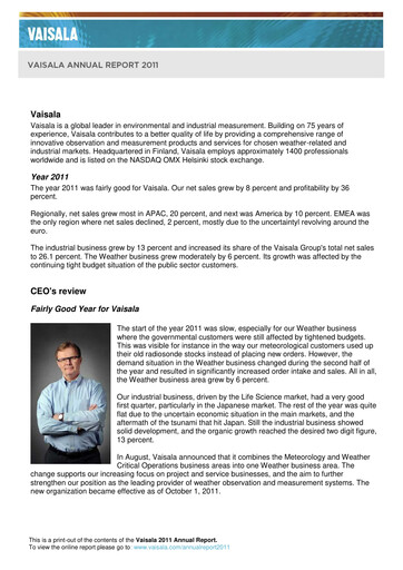 Vorschaubild Vaisala
 Jahresbericht 2011