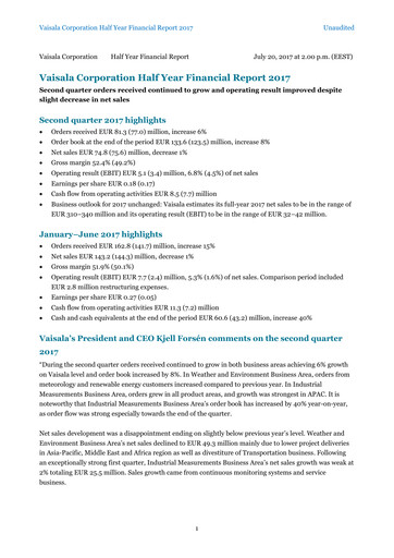 Thumbnail Vaisala
 Half-year Report 2017-h1