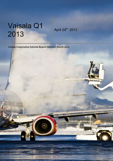 Thumbnail Vaisala
 Quarterly Report 2013-q1