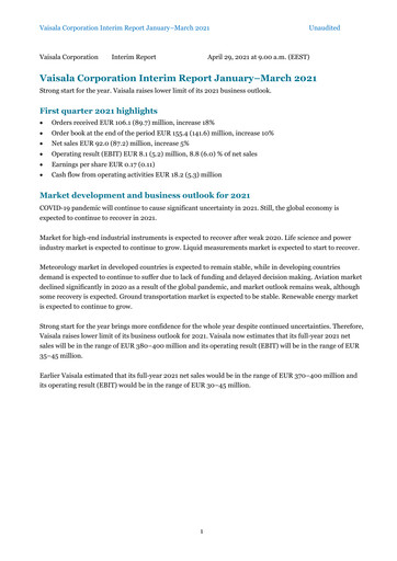 Thumbnail Vaisala
 Quarterly Report 2021-q1