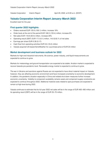 Thumbnail Vaisala
 Quarterly Report 2022-q1