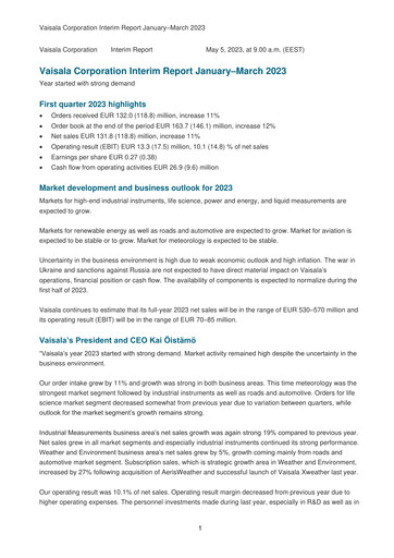 Thumbnail Vaisala
 Quarterly Report 2023-q1