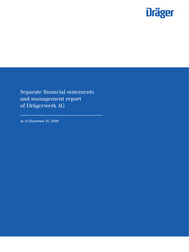 Miniature Drägerwerk
 Bilan financier 2006