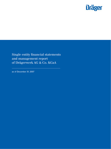 Miniature Drägerwerk
 Bilan financier 2007