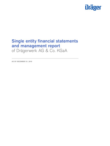 Miniature Drägerwerk
 Bilan financier 2010