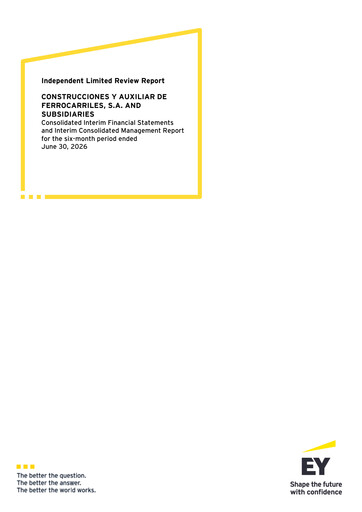 Miniature Construcciones y Auxiliar de Ferrocarriles Rapport semestriel 2026-h1