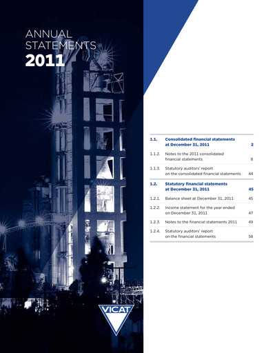 Vorschaubild Vicat S.A. Finanzmitteilung 2011