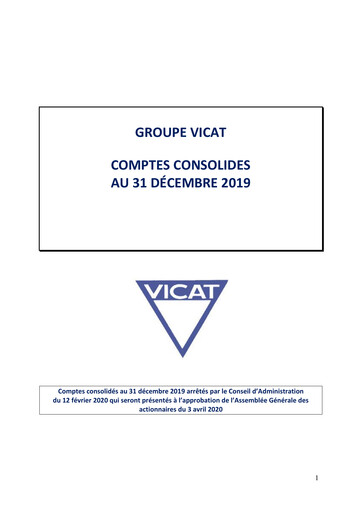 Miniature Vicat S.A. Bilan financier 2019