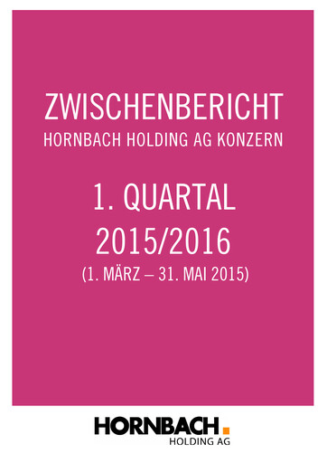 Thumbnail Hornbach Holding
 Quarterly Report 2015-2016-q1