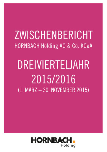 Thumbnail Hornbach Holding
 Quarterly Report 2015-2016-q3