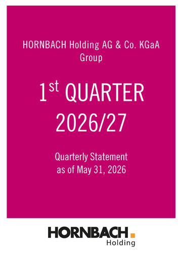 Vorschaubild Hornbach Holding
 Quartalsbericht 2026-2027-q1