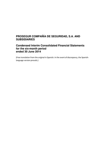 Thumbnail Prosegur Half-year Report 2014-h1