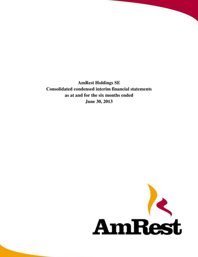 Thumbnail AmRest Half-year Report 2013-h1