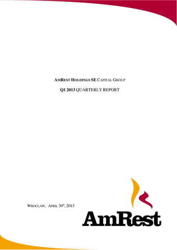 Thumbnail AmRest Quarterly Report 2013-q1