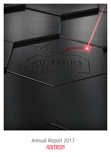 Thumbnail Aixtron Annual Report 2017