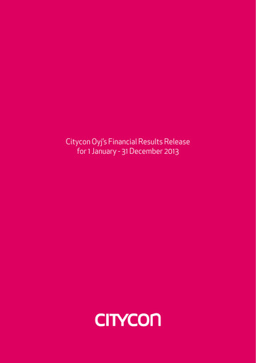 Thumbnail Citycon Financial Statement 2013