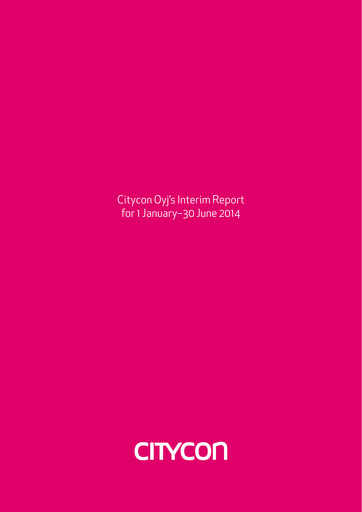 Thumbnail Citycon Half-year Report 2014