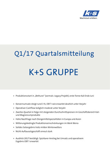 Thumbnail K+S
 Quarterly Report 2017-q1
