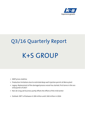 Thumbnail K+S
 Quarterly Report 2016-q3