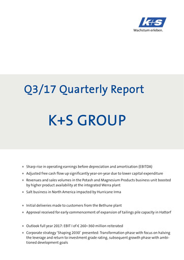 Thumbnail K+S
 Quarterly Report 2017-q3