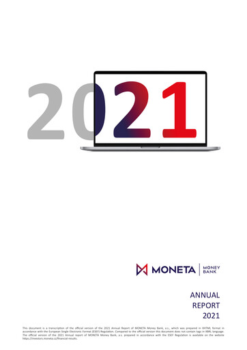 Thumbnail MONETA Money Bank Annual Report 2021