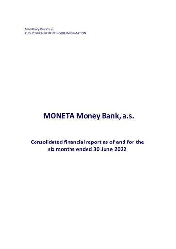 Thumbnail MONETA Money Bank Half-year Report 2022-h1