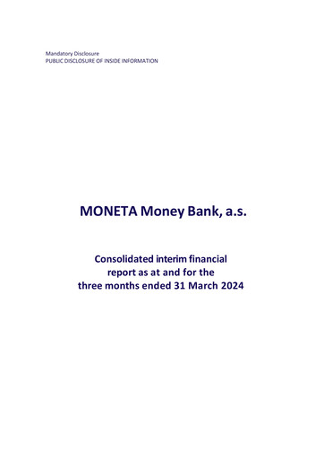 Thumbnail MONETA Money Bank Quarterly Report 2024-q1