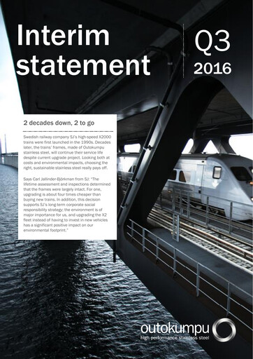 Vorschaubild Outokumpu Quartalsbericht 2016-q3