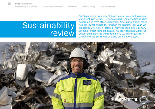 Thumbnail Outokumpu Sustainability Report 2021