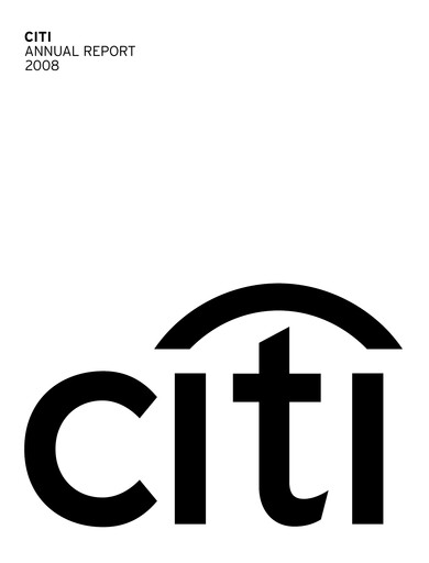 Miniature Citigroup Rapport annuel 2008