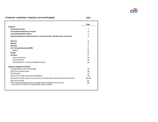Vorschaubild Citigroup Quartalsbericht 2024-q3