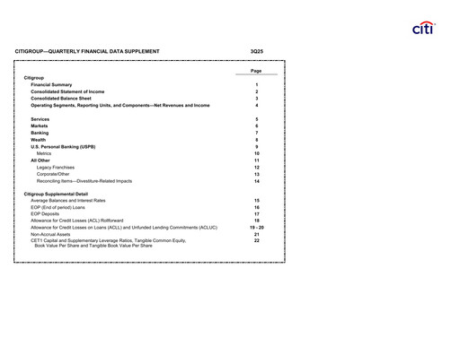 Thumbnail Citigroup Quarterly Report 2025-q3