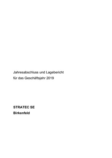 Thumbnail STRATEC Financial Statement 2019