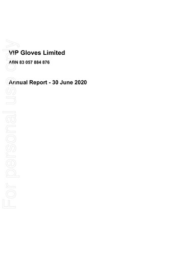 Thumbnail VIP Gloves Annual Report fy2020