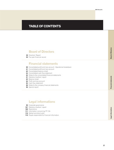 Thumbnail TF1 Financial Statement 2003