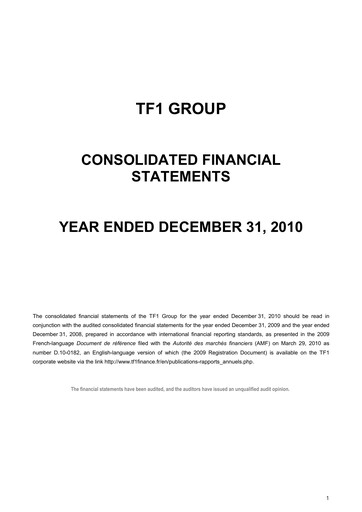 Thumbnail TF1 Financial Statement 2010