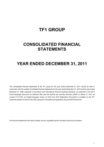 Thumbnail TF1 Financial Statement 2011