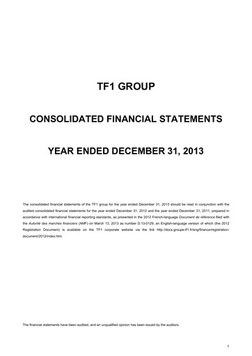 Thumbnail TF1 Financial Statement 2013