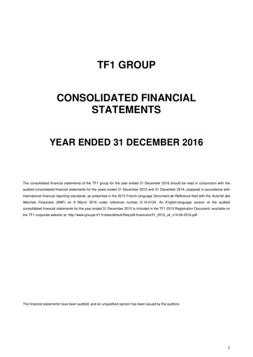 Thumbnail TF1 Financial Statement 2016