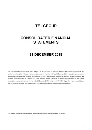 Thumbnail TF1 Financial Statement 2018