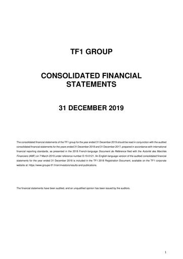 Thumbnail TF1 Financial Statement 2019