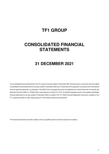 Thumbnail TF1 Financial Statement 2021