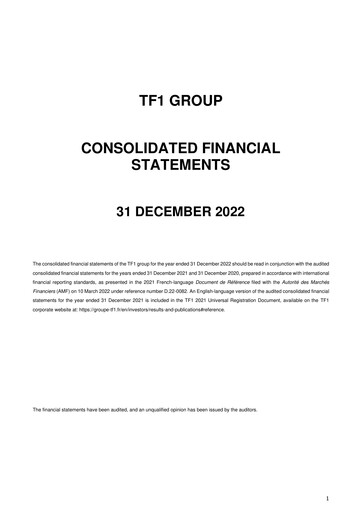 Thumbnail TF1 Financial Statement 2022