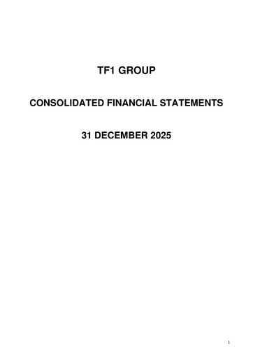 Thumbnail TF1 Financial Statement 2025