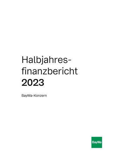 Thumbnail BayWa
 Financial Report 2023-h1
