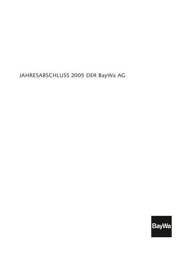 Thumbnail BayWa
 Financial Statement 2005