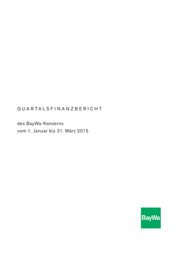 Thumbnail BayWa
 Quarterly Report 2015-q1