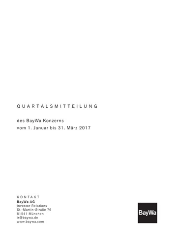 Thumbnail BayWa
 Quarterly Report 2017-q1